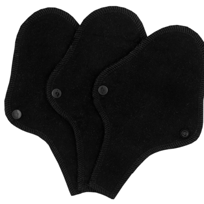 Slipeinlagen aus Stoff für Tanga (3er Set), schwarz