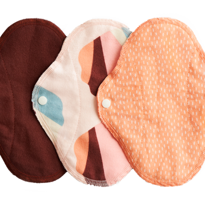 Slipeinlagen aus Stoff (3er Set), rosa, orange, rot