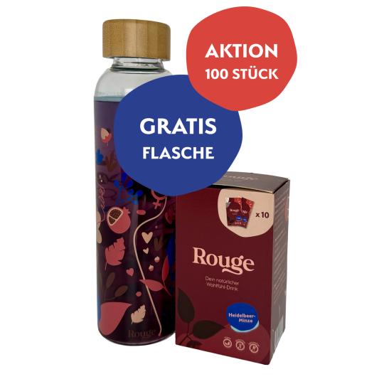 10 Heidelbeer-Minze Drinks inkl. GRATIS Rouge-Flasche