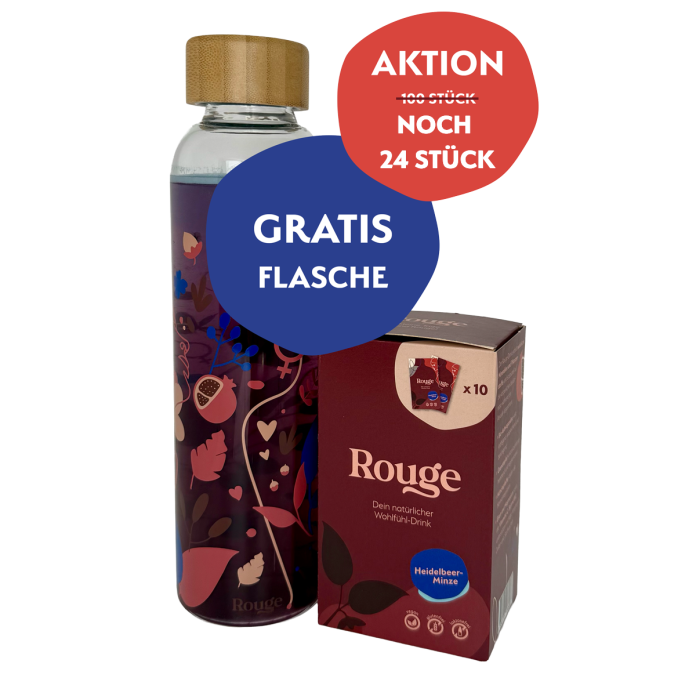 10 Heidelbeer-Minze Drinks inkl. GRATIS Rouge-Flasche